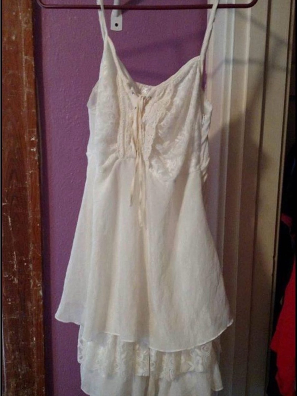 Buckle Ivory Lace-Trim Midi Slip Dress